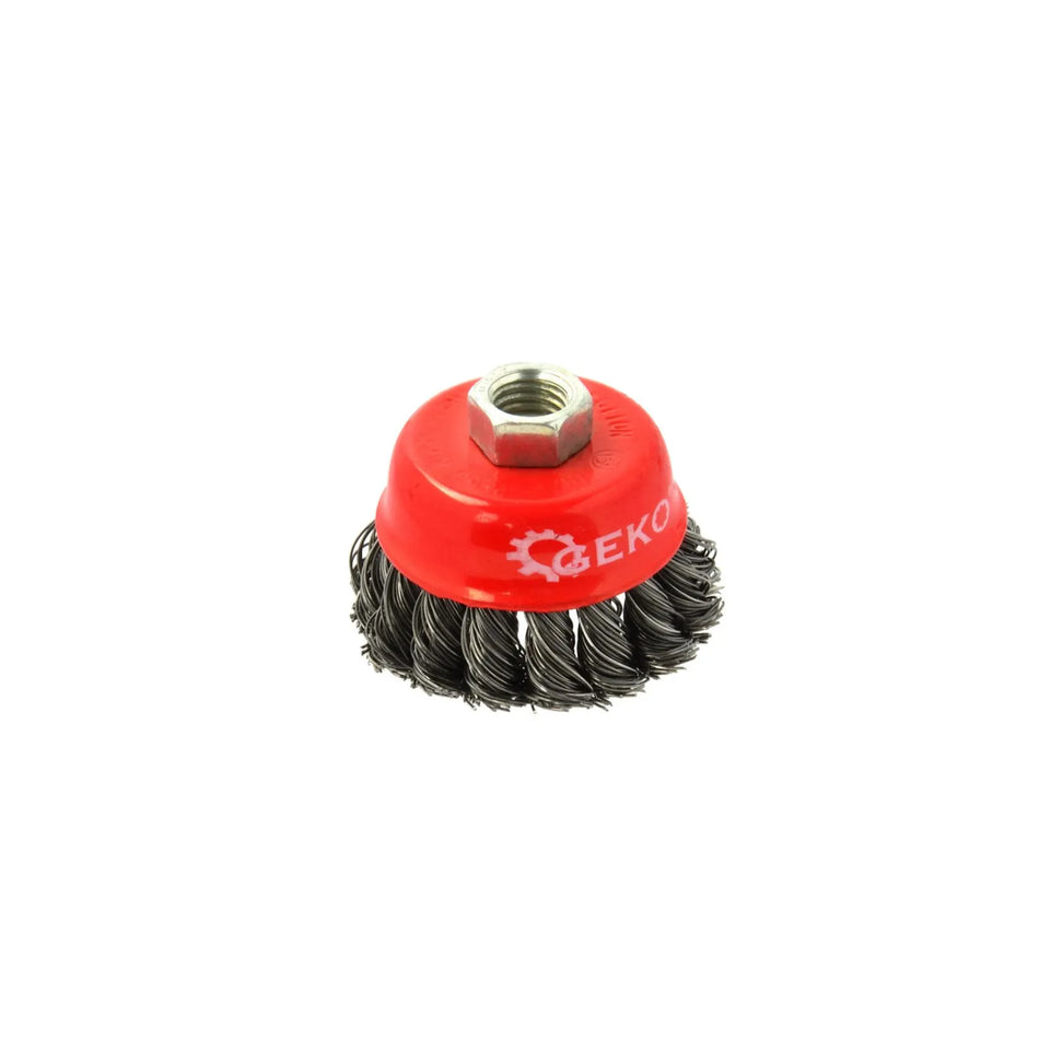 GEKO stalen gedraaide knoop borstelkop 65mm M14