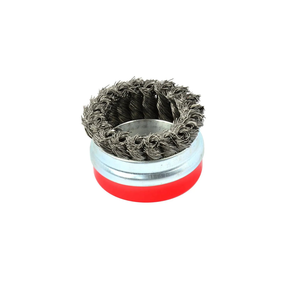 GEKO Stalen gedraaide knoop kopborstel 75 mm M14 met band