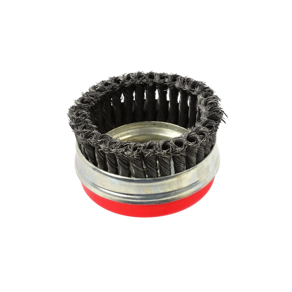 GEKO Stalen gedraaide knoop kopborstel 125 mm M14 met band
