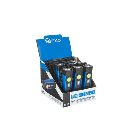 GEKO Multifunctionele zaklamp met magneten en UV COB LED 5 W 2000mAh