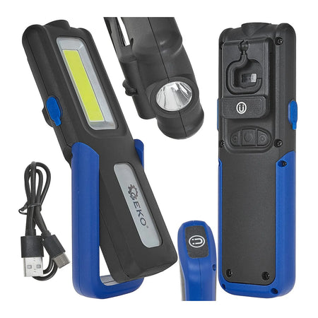 GEKO Powerbank Werkplaatslamp met Magneet LED COB 5 W + 3 W 400lm 2000mAh