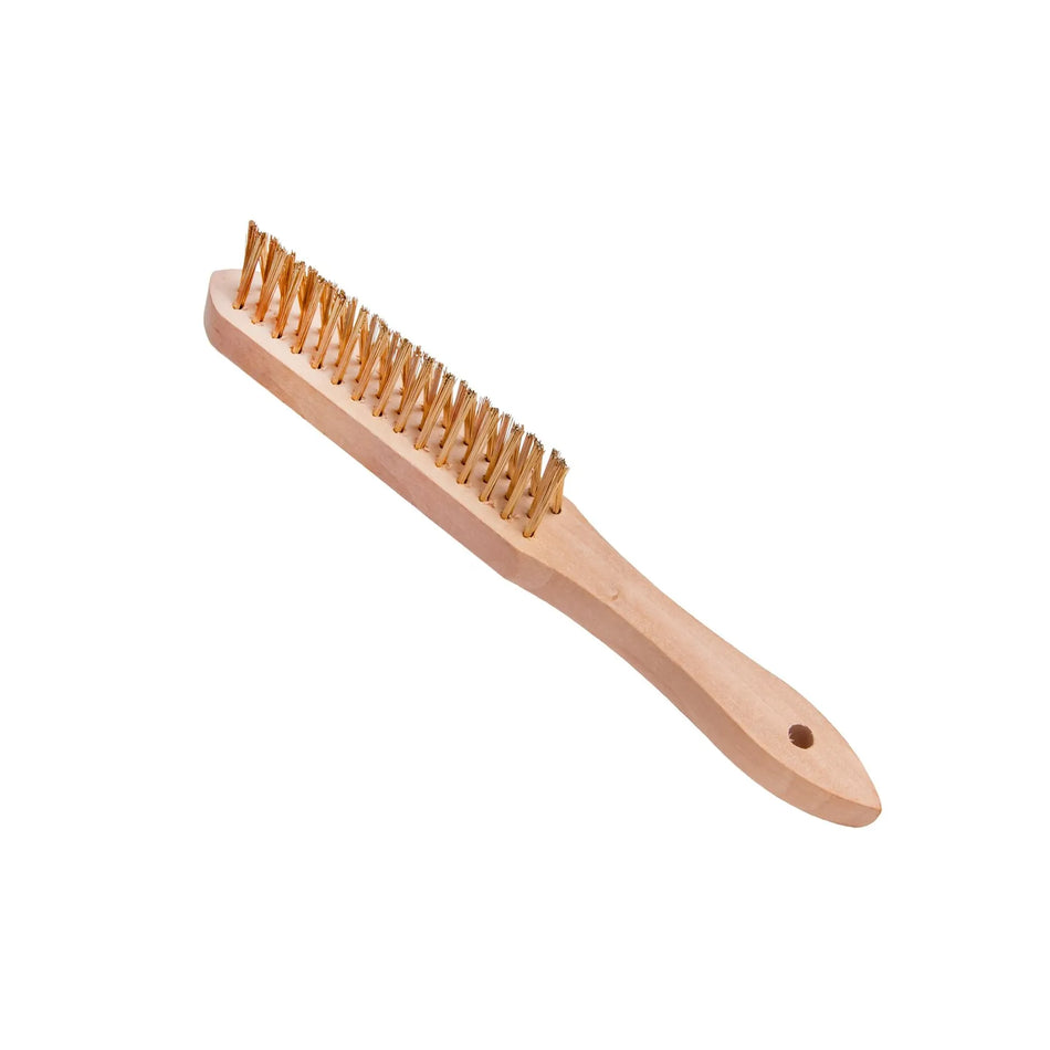 GEKO Drie-rijige staalborstel geel koperen draad 28 cm