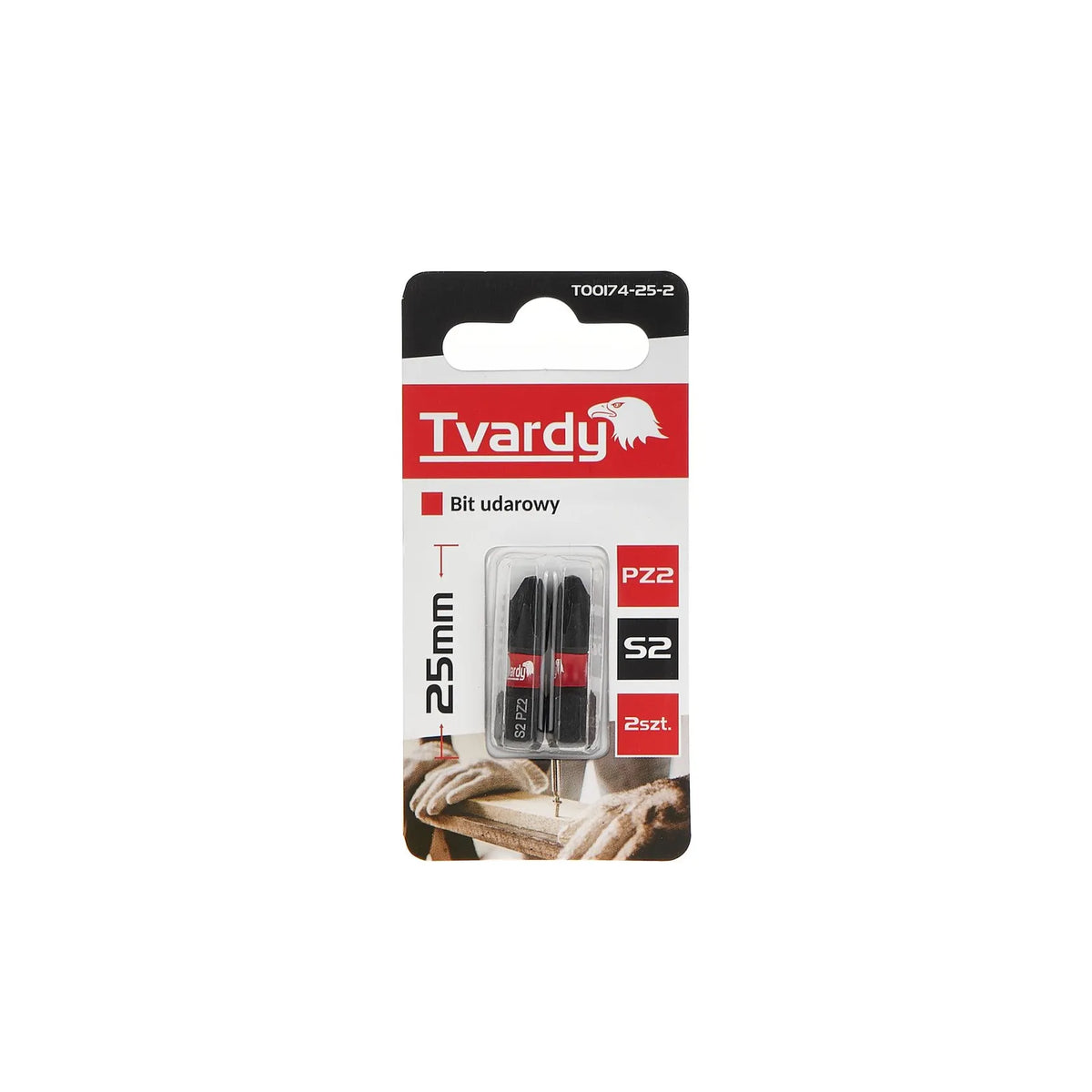 Tvardy Impact bit PZ2 25 mm S2 set van 2 stuks