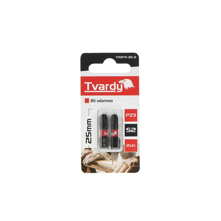 Tvardy Impact bit PZ3 25 mm S2 set van 2 stuks