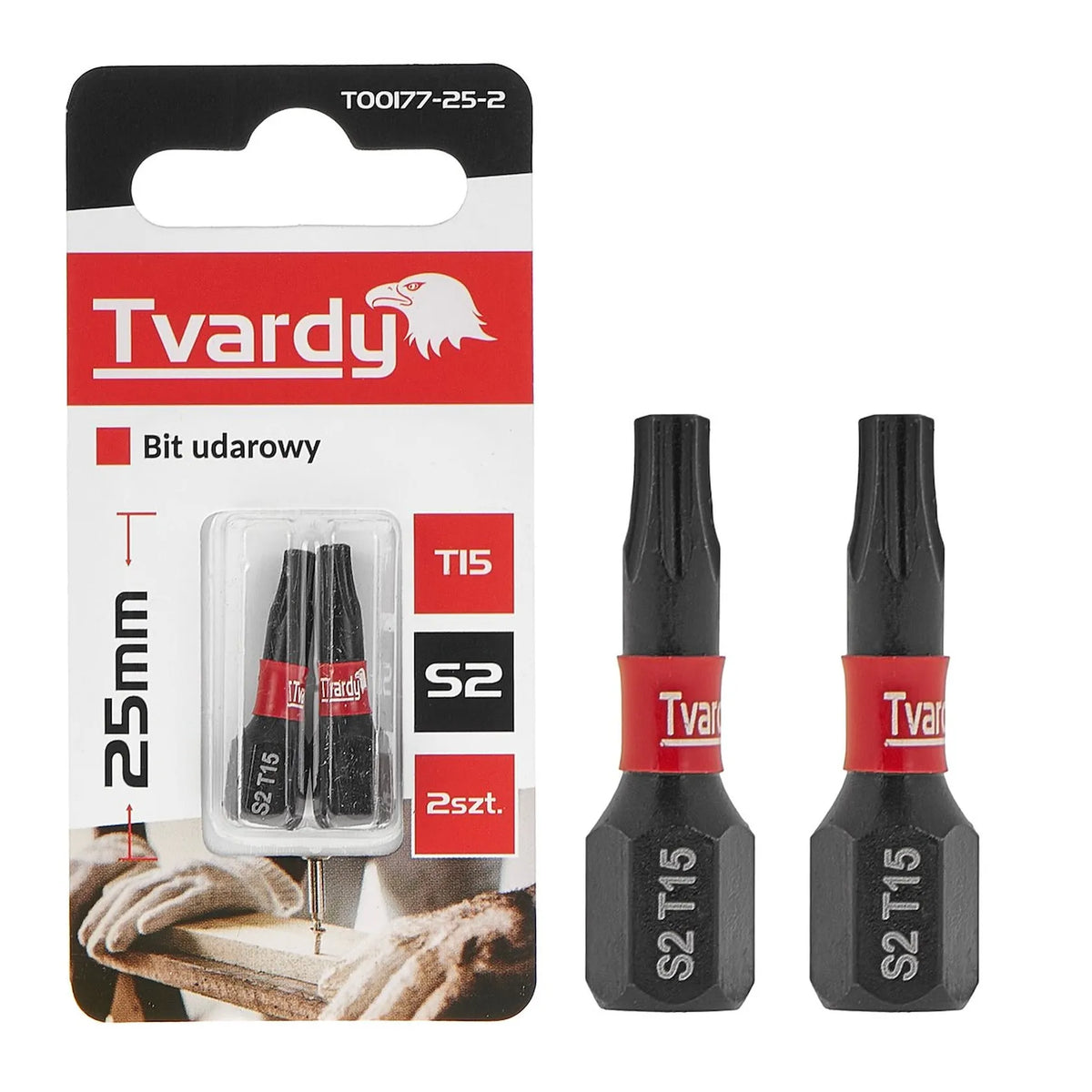 Tvardy Impact bit Torx T15 25 mm S2 set van 2