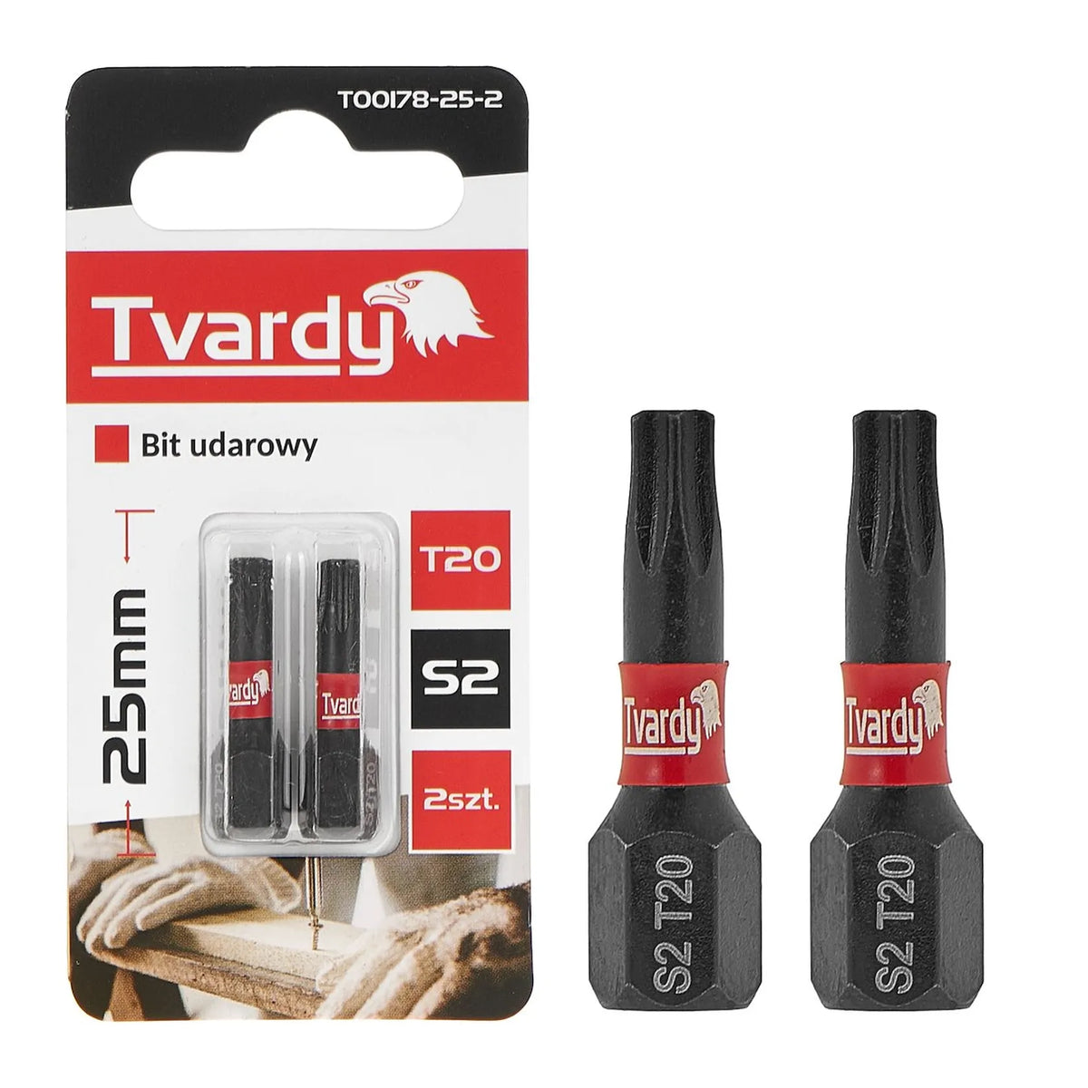 Tvardy Impact bit Torx T20 25 mm S2 set van 2