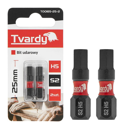 Tvardy impactbit voor zeshoekschroeven H5 25 mm S2 set van 2