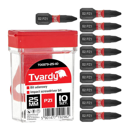 Tvardy Schroefbits PZ1 impact 25 mm S2 set van 10