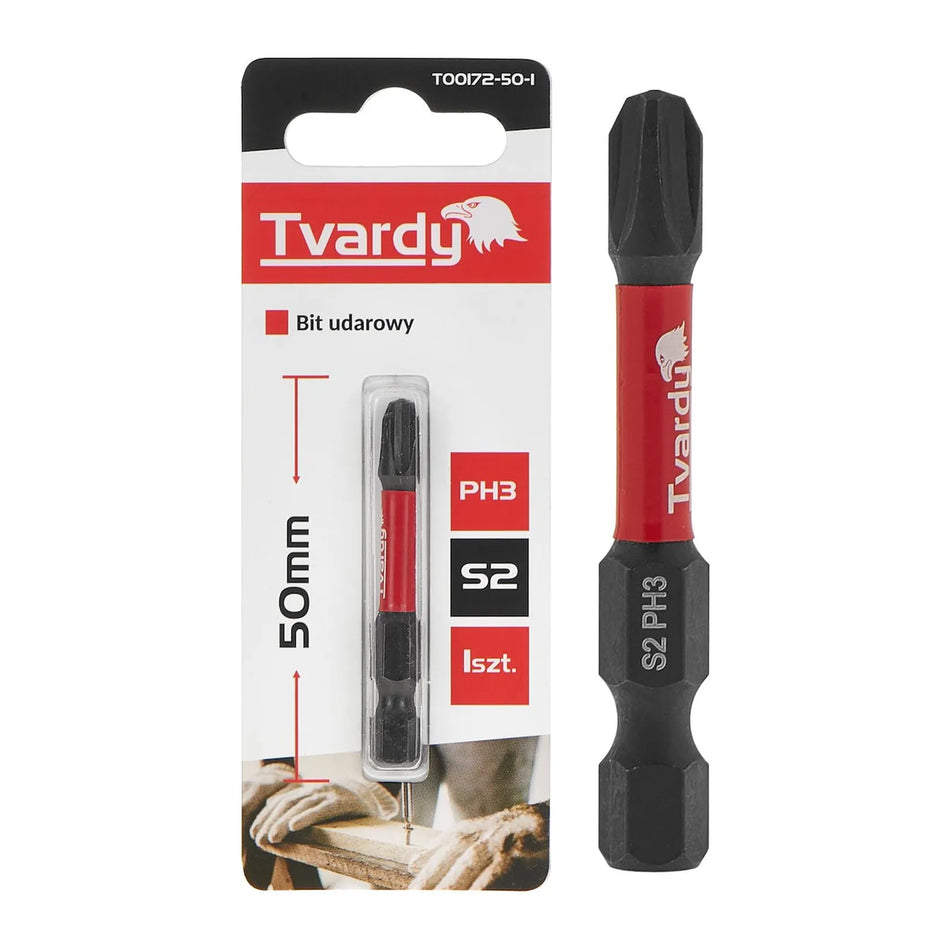 Tvardy Impact bit Philips PH3 50 mm S2 staal