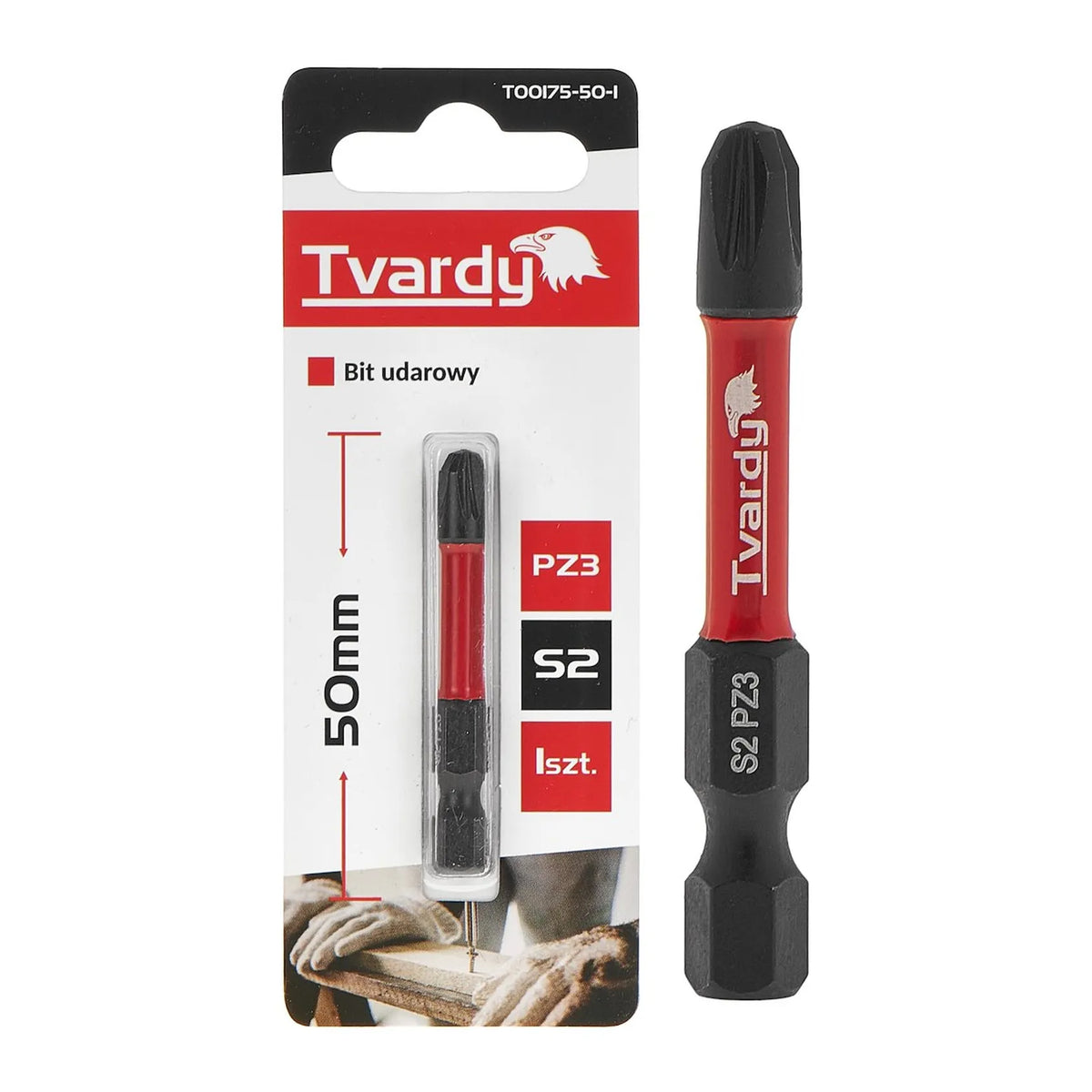 Tvardy Impact bit Pozidriv PZ3 50 mm S2 staal