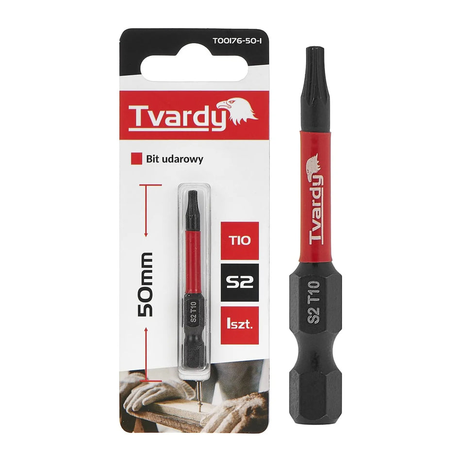 Tvardy Impact bit Torx T10 50 mm S2 staal