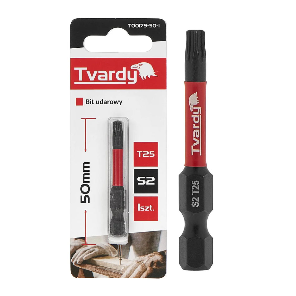 Tvardy Impact Bit Torx T25 50 mm S2 staal