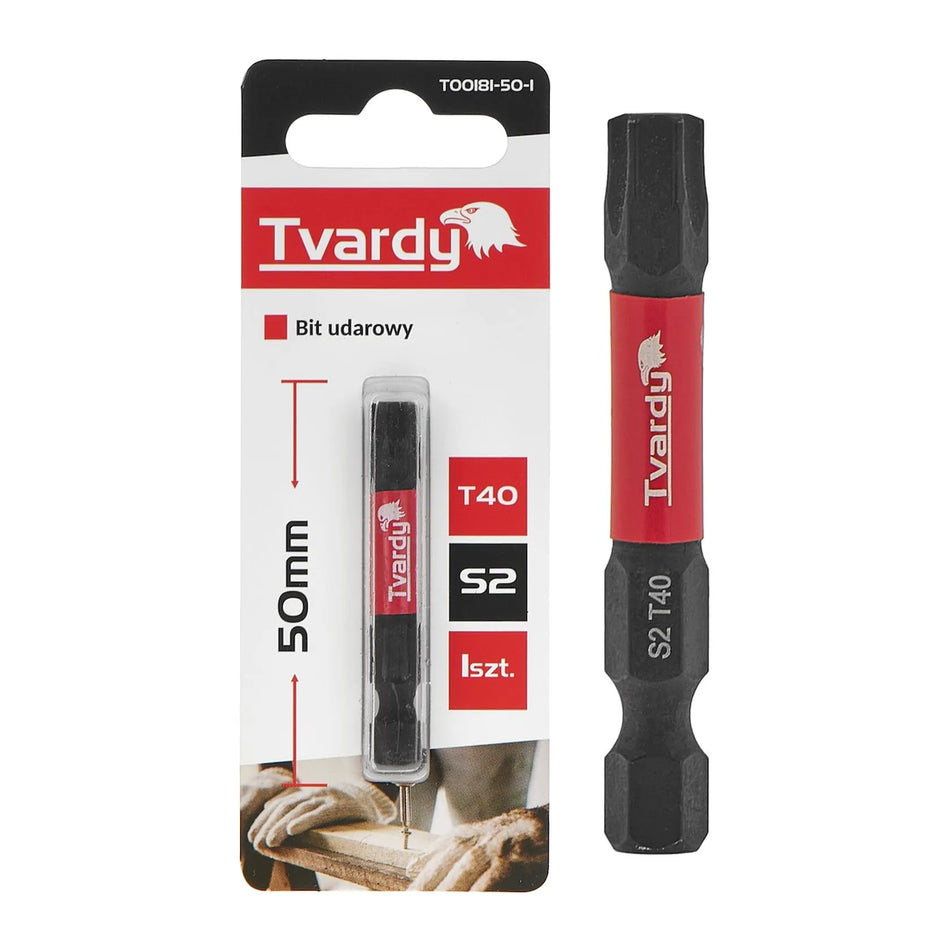 Tvardy Impact Bit Torx T40 50 mm S2 staal