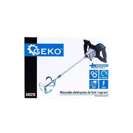 GEKO Elektrische verfmixer 1200 W met extra mengpeddel
