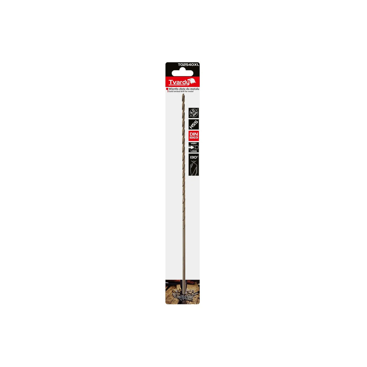 Tvardy metaalboor HSS DIN1869 lang 4,0 x 280 mm goud
