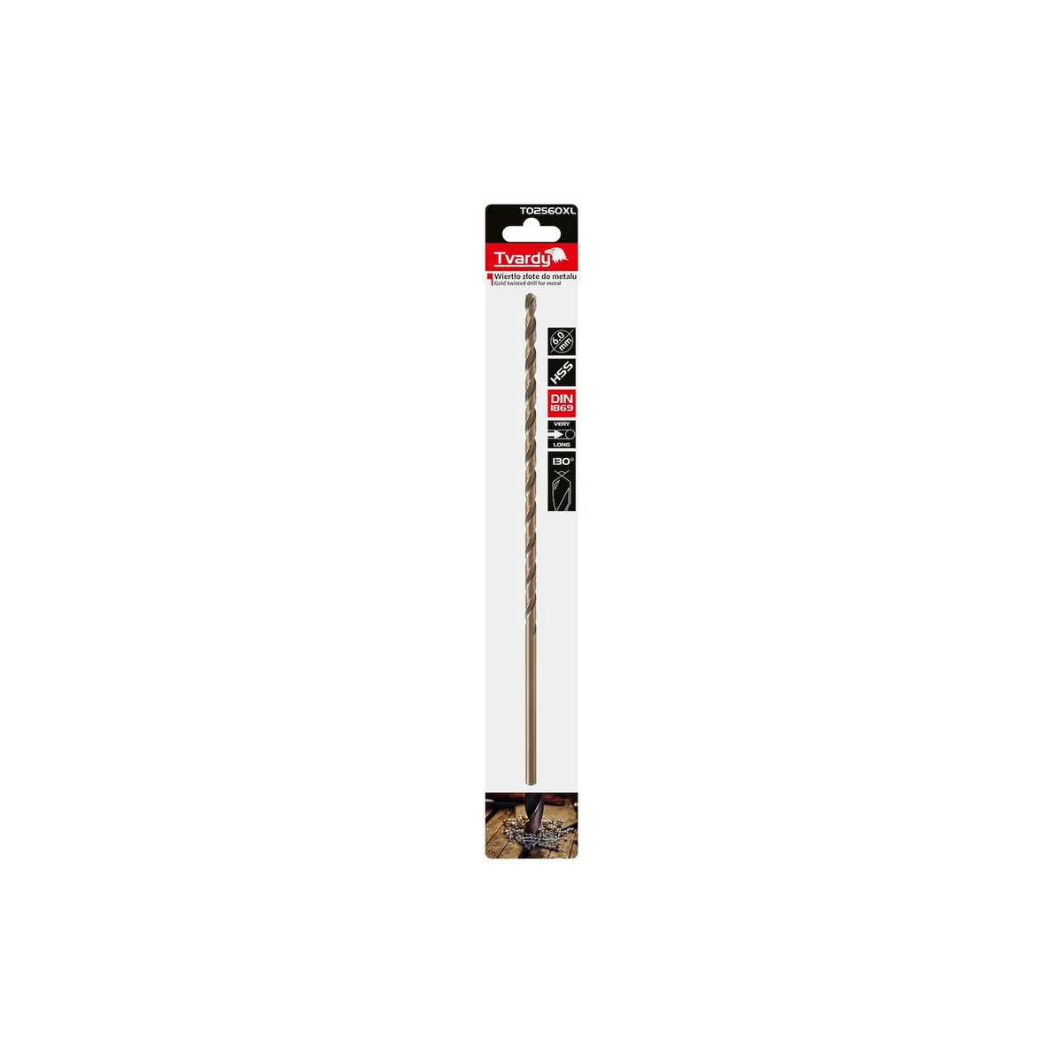 Tvardy Metaalboor HSS DIN1869 lang 6,0x260 mm goud