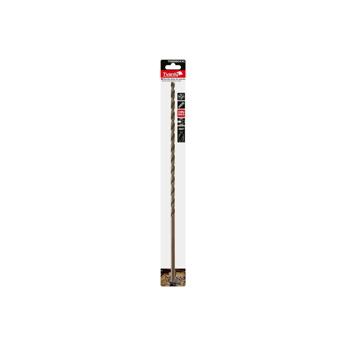 Tvardy Metaalboor HSS DIN1869 lang 8,0x390 mm goud