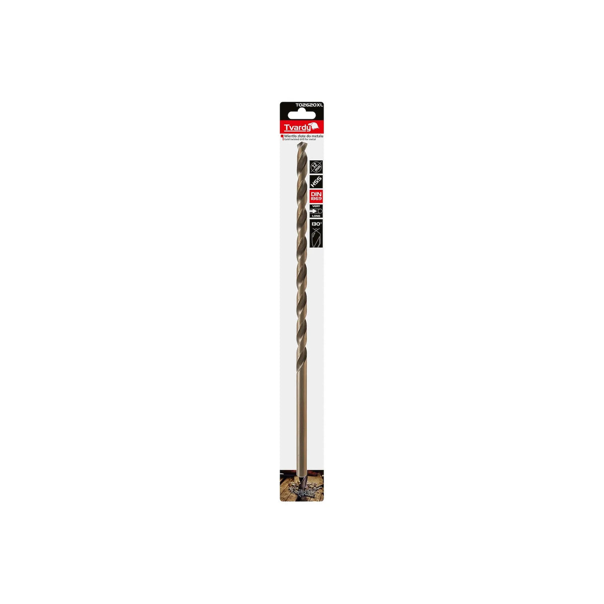 Tvardy metaallange HSS boor DIN1869 12,0x375 mm goud