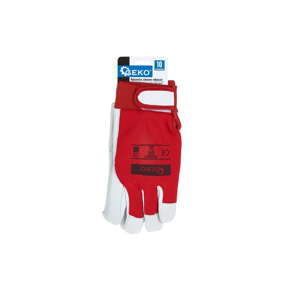 GEKO Leren winterhandschoenen geitenleer maat 10 met klittenbandsluiting