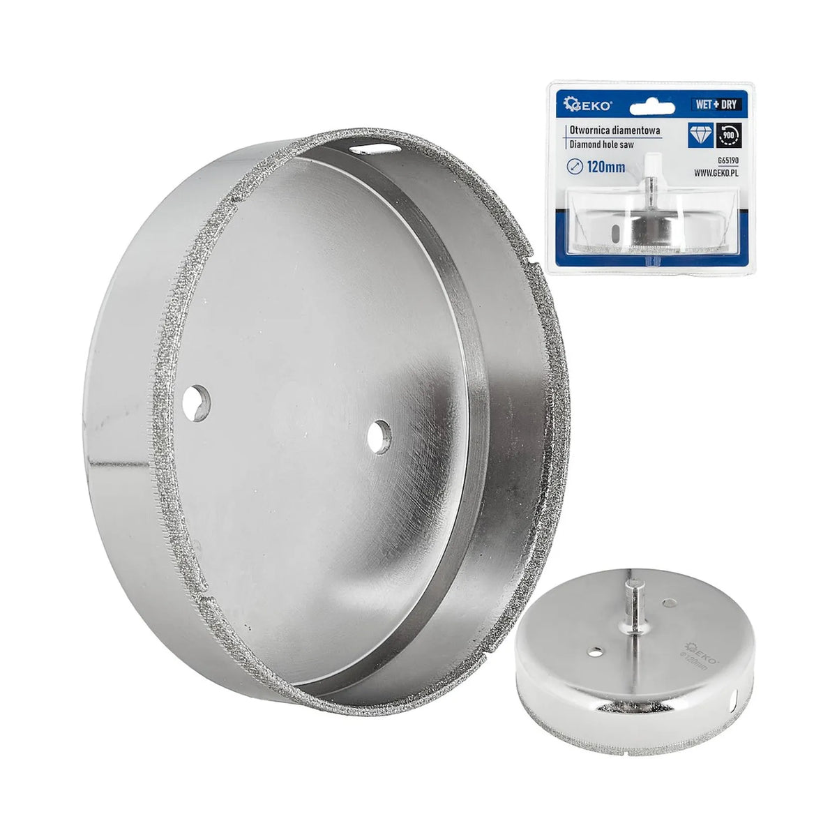 GEKO Diamanten gatenzaag voor tegels 120 mm cilinder-schacht