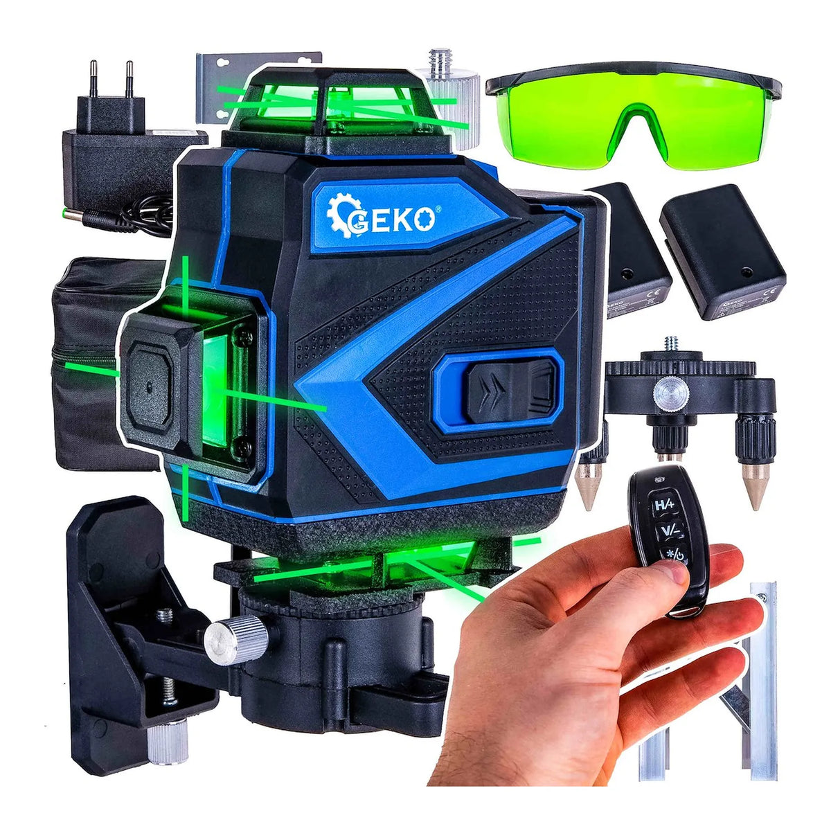 GEKO 4D kruislijnlaser 360 graden met accessoires