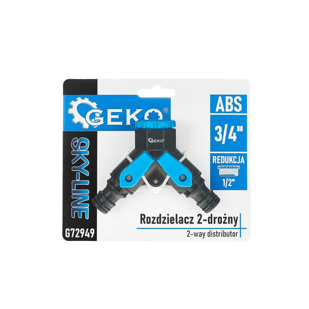 GEKO 2-weg verdeelstuk met onafhankelijke afsluiters SKY-LINE serie 3/4" met 1/2" reducer
