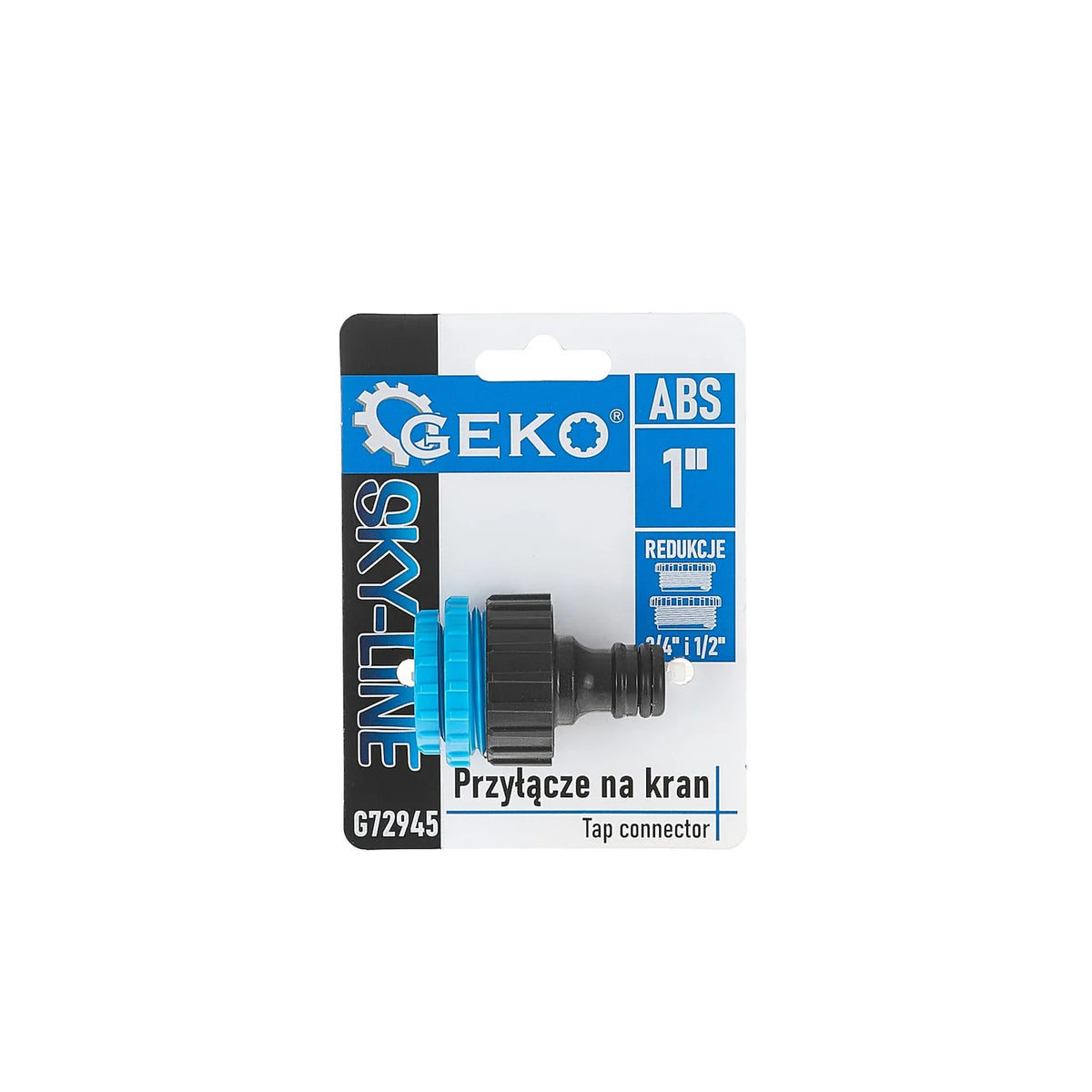 GEKO 1" Kraanaansluiting met 3/4" en 1/2" Reducers 49 gram