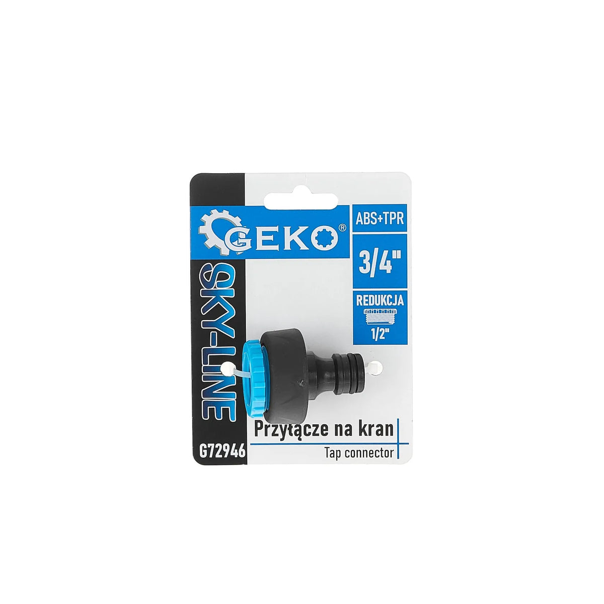 GEKO 3/4" Kraanaansluiting met 1/2" Reducer Rubberlaag 32 gram