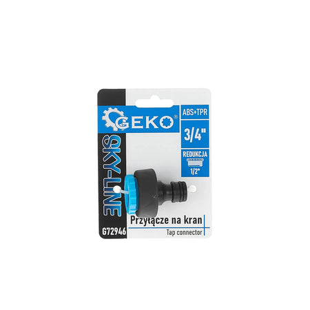 GEKO 3/4" Kraanaansluiting met 1/2" Reducer Rubberlaag 32 gram