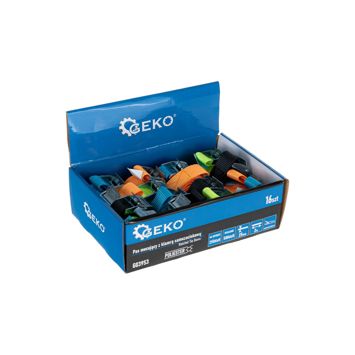 GEKO spanband met zelfklemgesp voor lichte lasten 25mmx2m 500 kg