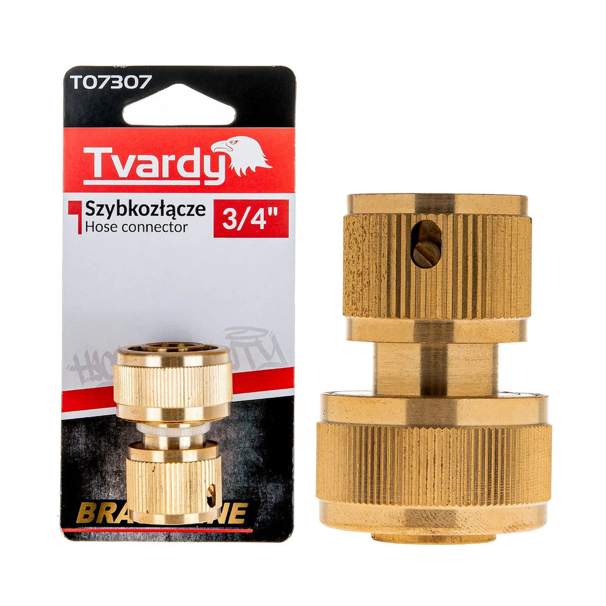 Tvardy tuinslangkoppeling met snelkoppeling 3/4" messing