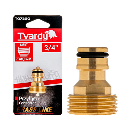 Tvardy messing koppeling met mannelijke 3/4" draad BRASS-LINE