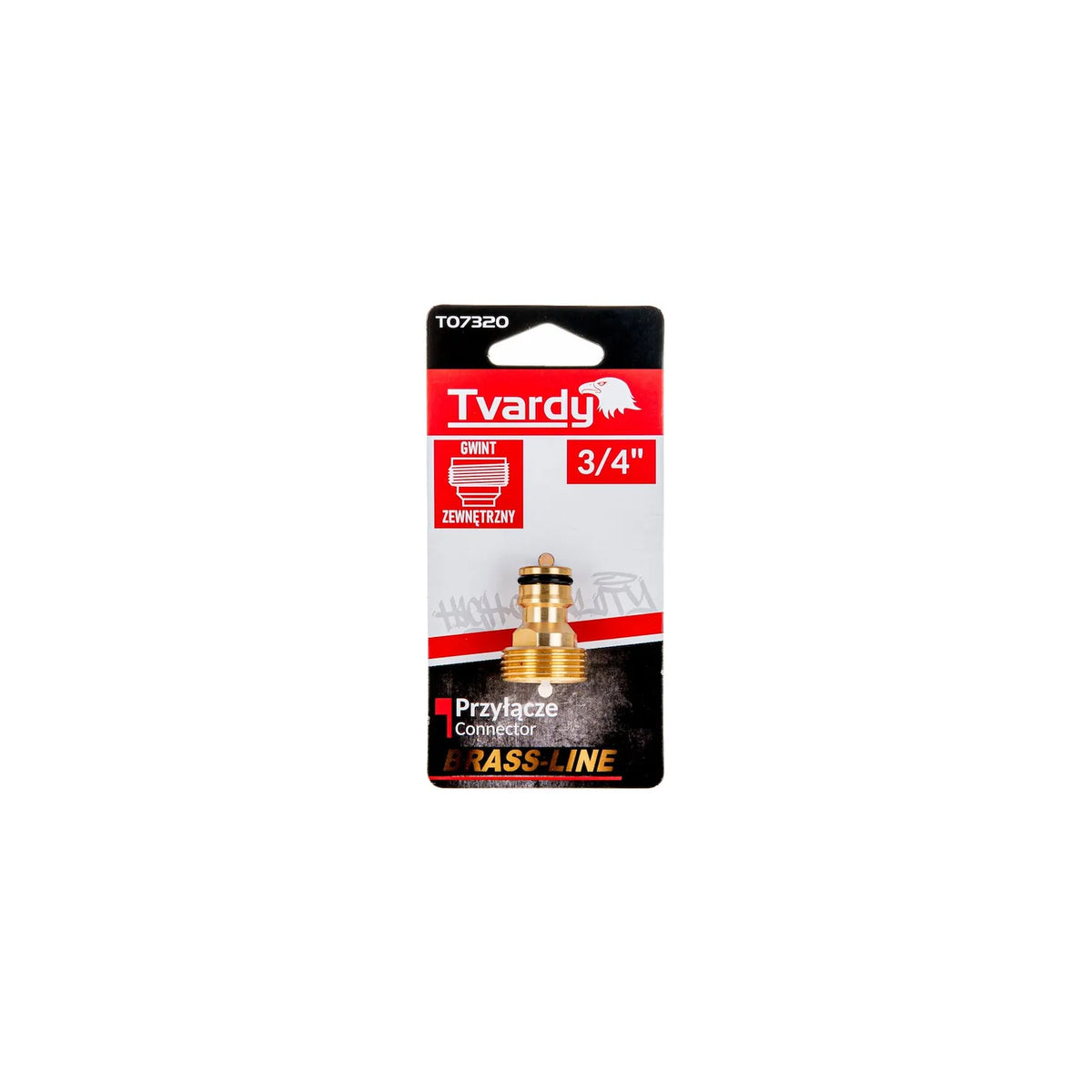 Tvardy messing koppeling met mannelijke 3/4" draad BRASS-LINE