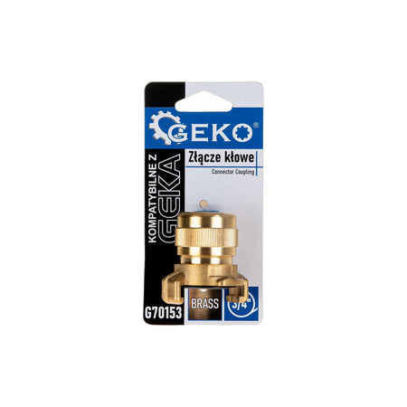 GEKO messing koppeling voor 3/4" tuinslang met GEKA aansluiting