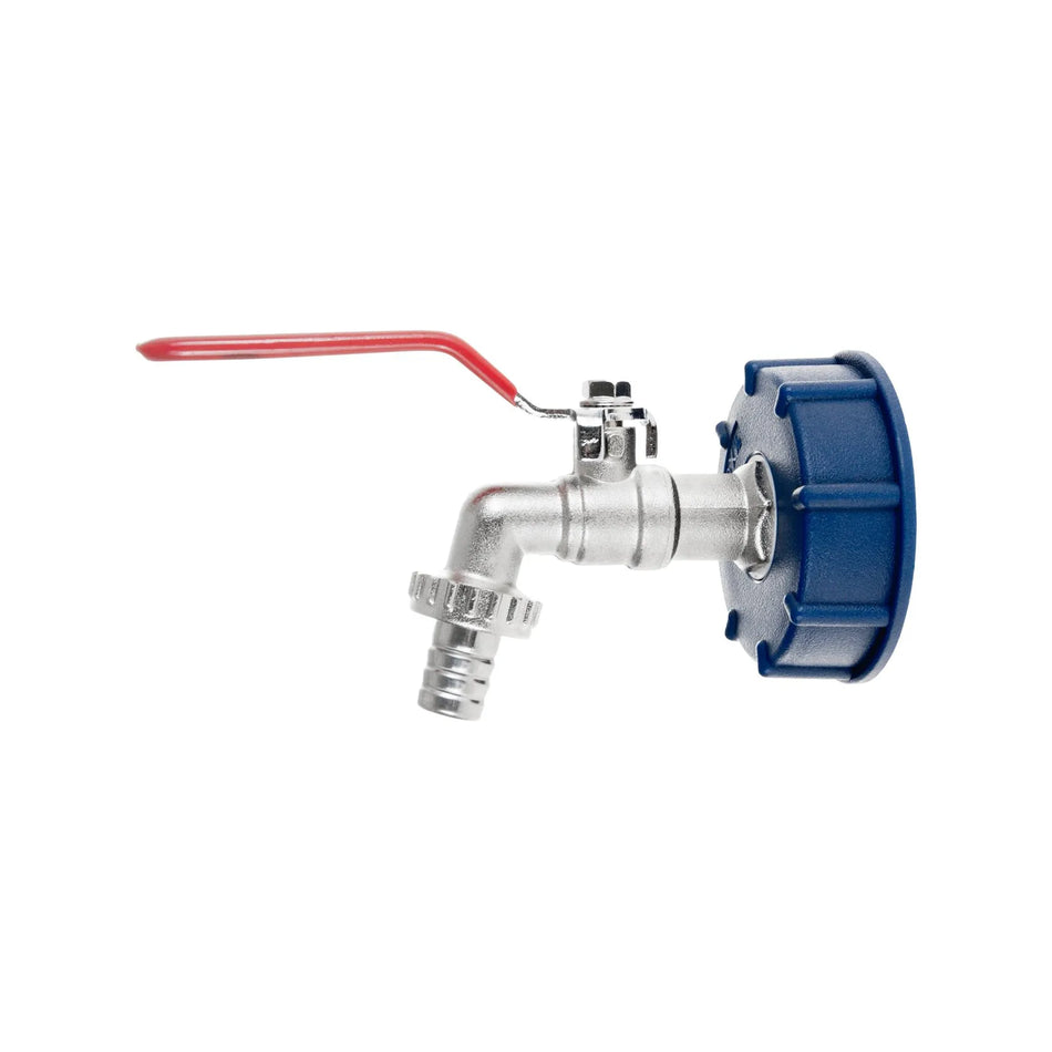 GEKO IBC set met S60x6 adaptor, 1/2" kraan en 3/4" buitendraad slanguitgang