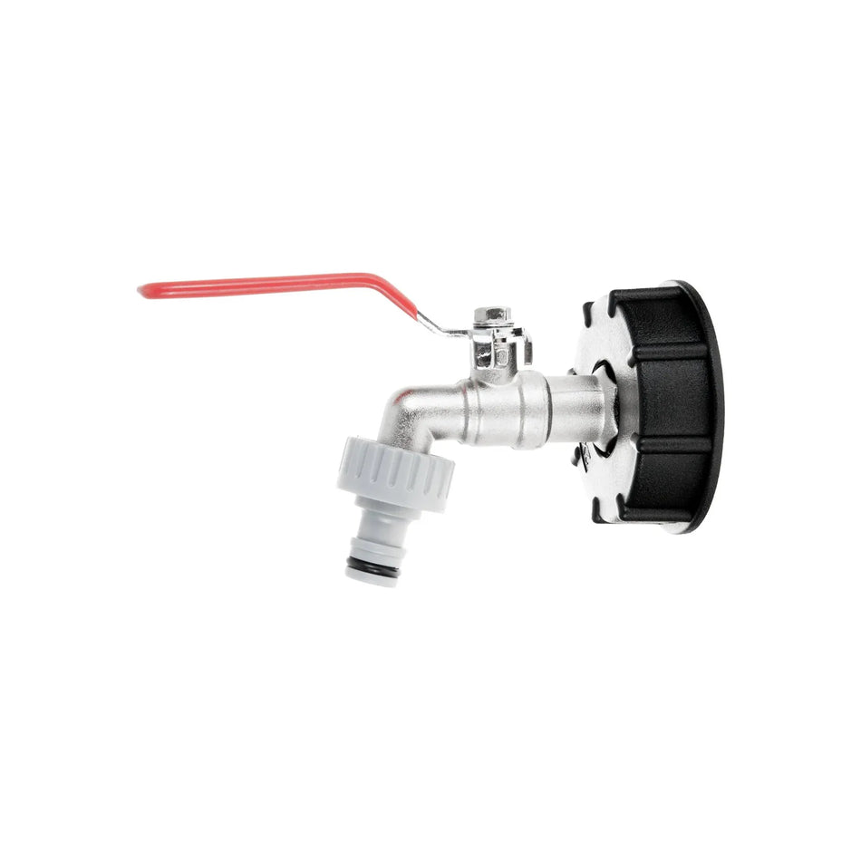GEKO IBC set met S60x6 adaptor, 1/2" kraan en 3/4" buitendraad slangkoppeling