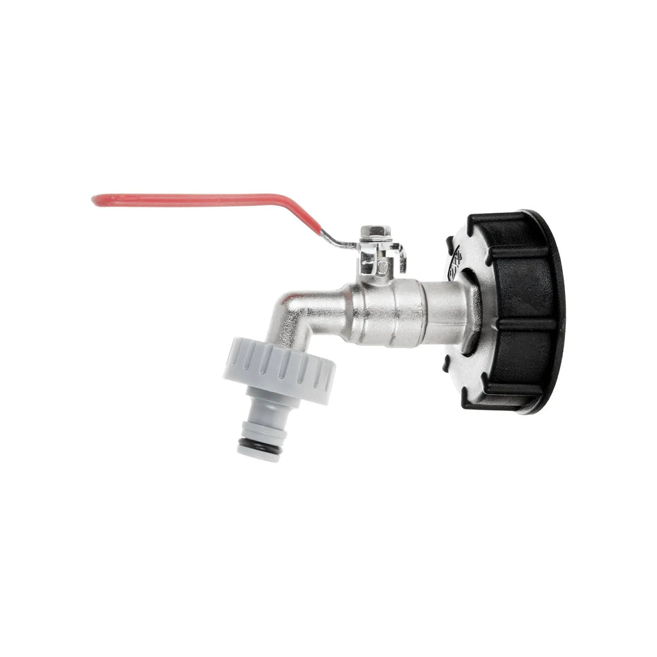 GEKO IBC set snelkoppeling met S60x6 adapter en 3/4" tap 1" buitendraad