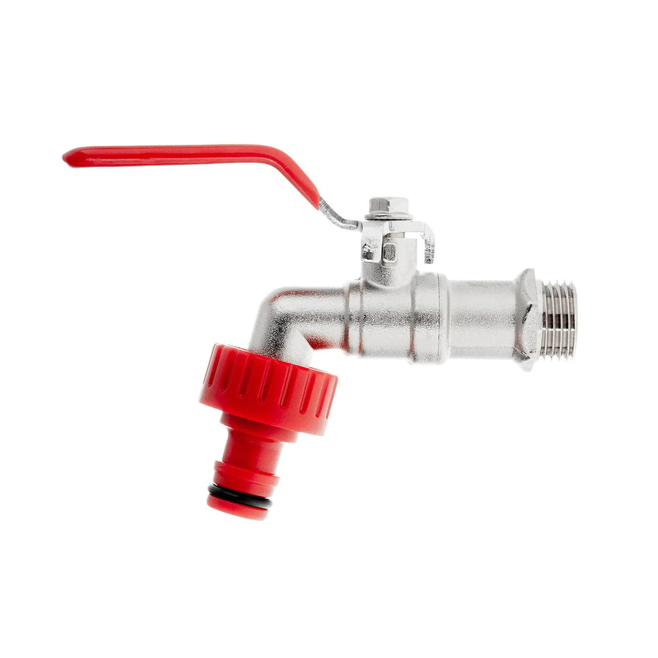 GEKO IBC-set tap 1/2" met 3/4" buitendraad en snelkoppeling