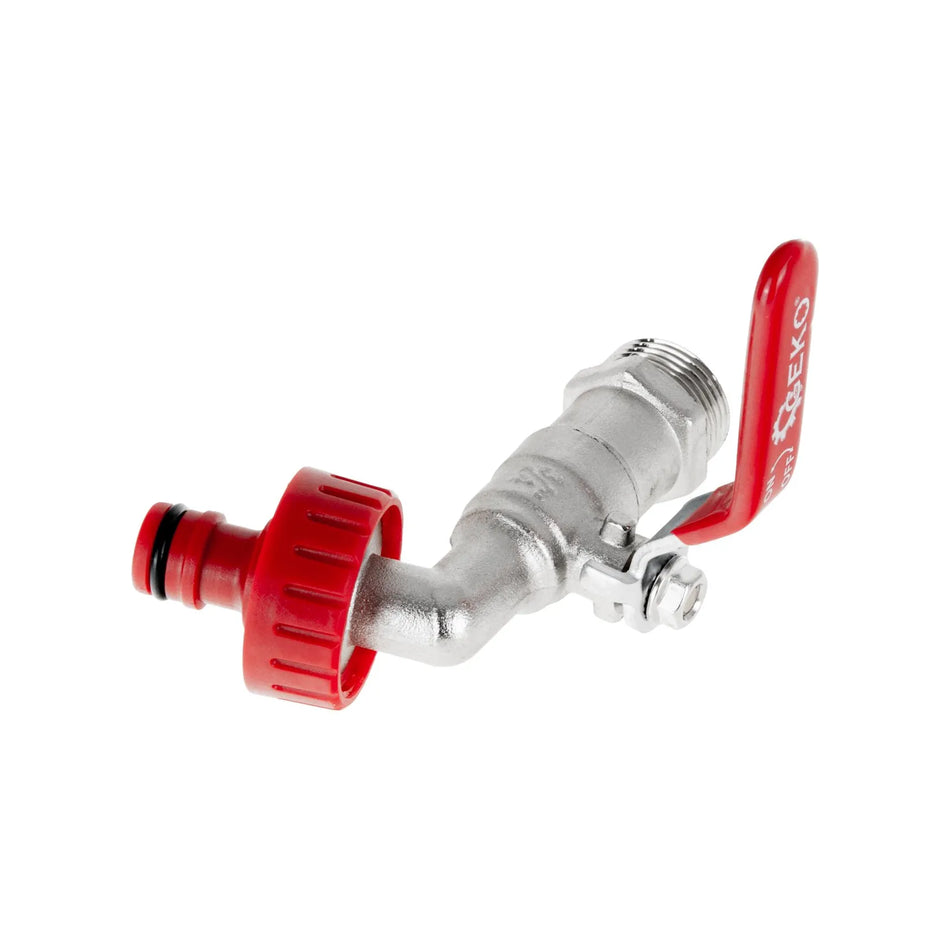 GEKO IBC-set tap 3/4" met 1" buitendraad en snelkoppeling