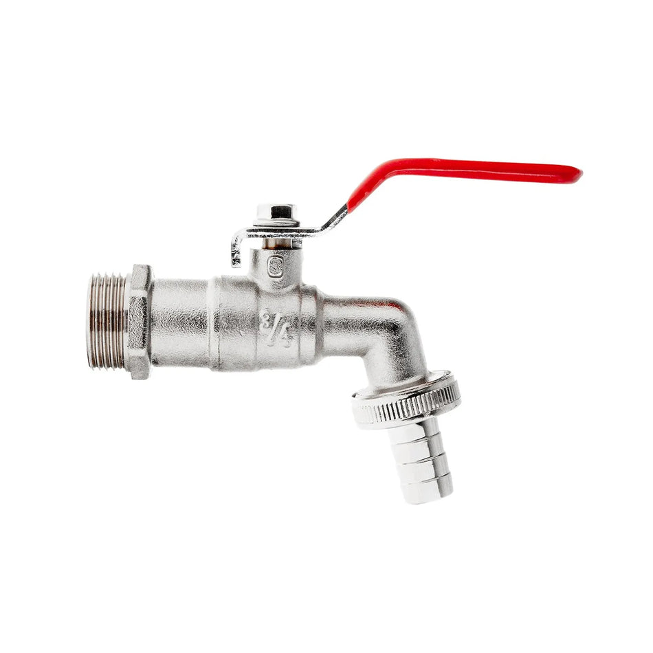 GEKO IBC-set tap 3/4" met 1" buitendraad en 3/4" slanguitgang