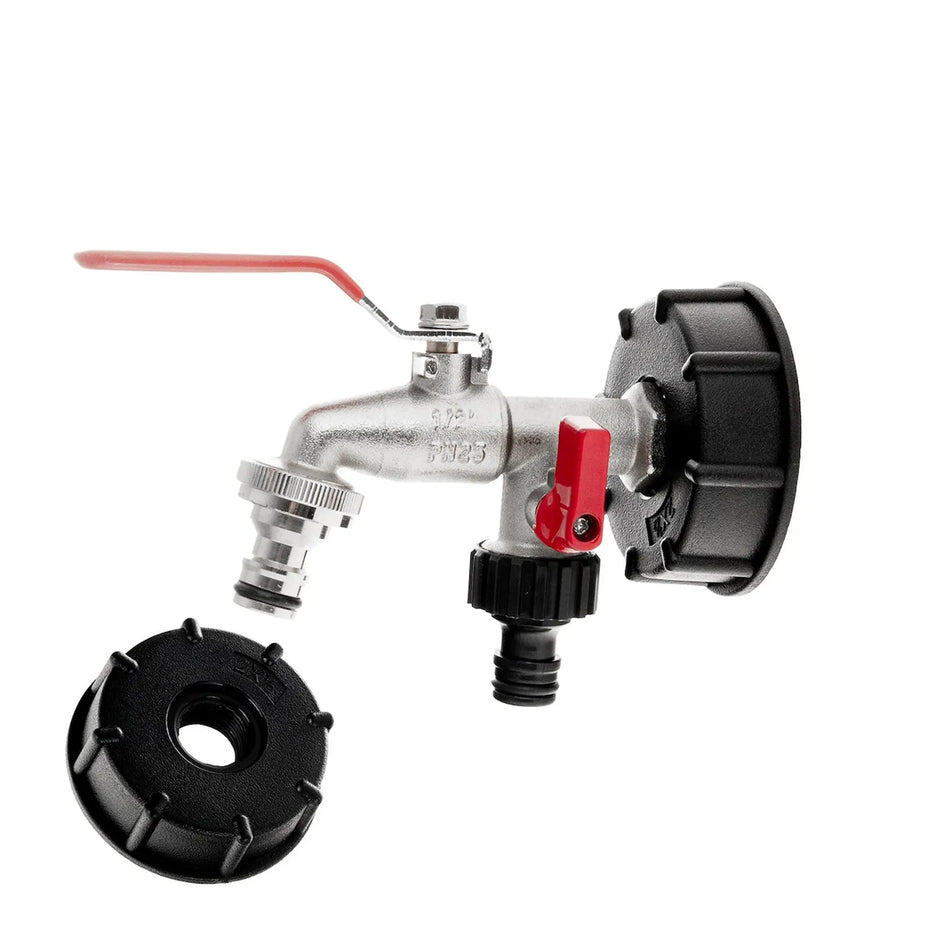 GEKO IBC-set S60x6 adapter met 1/2 inch kraan en slangkoppelingen