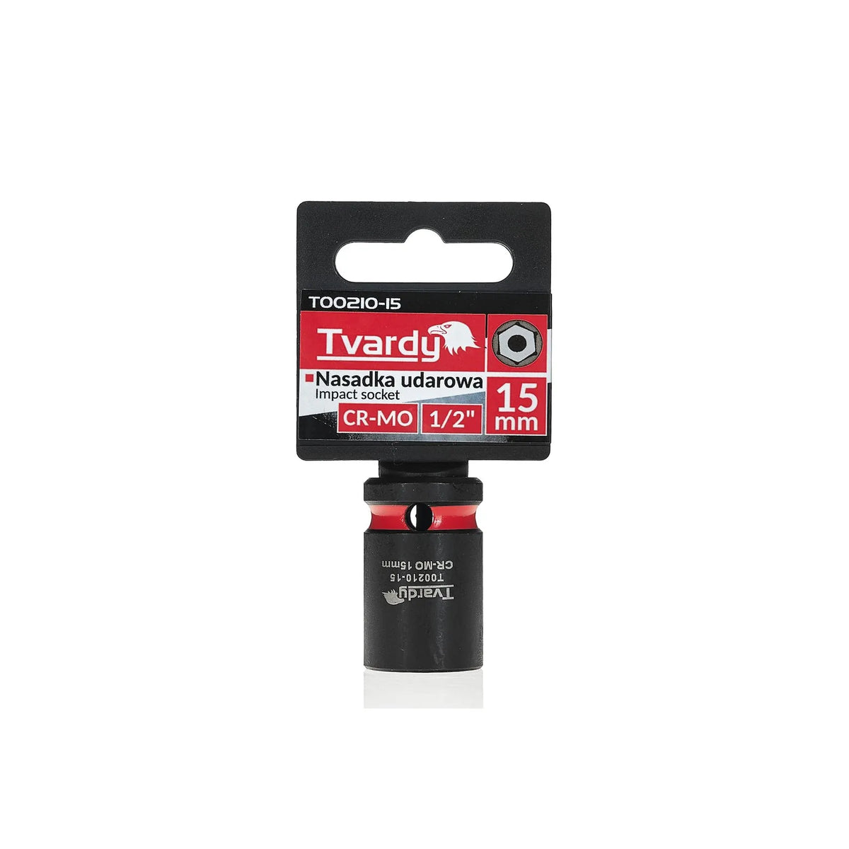 Tvardy dop-impactsleutel 1/2" 6-kant 15 mm CR-MO kort