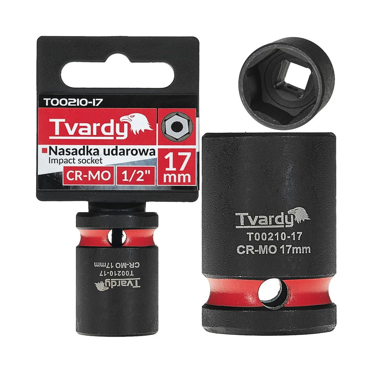Tvardy Slagmoersleuteldop 1/2" 6-Kant 17 mm CR-MO