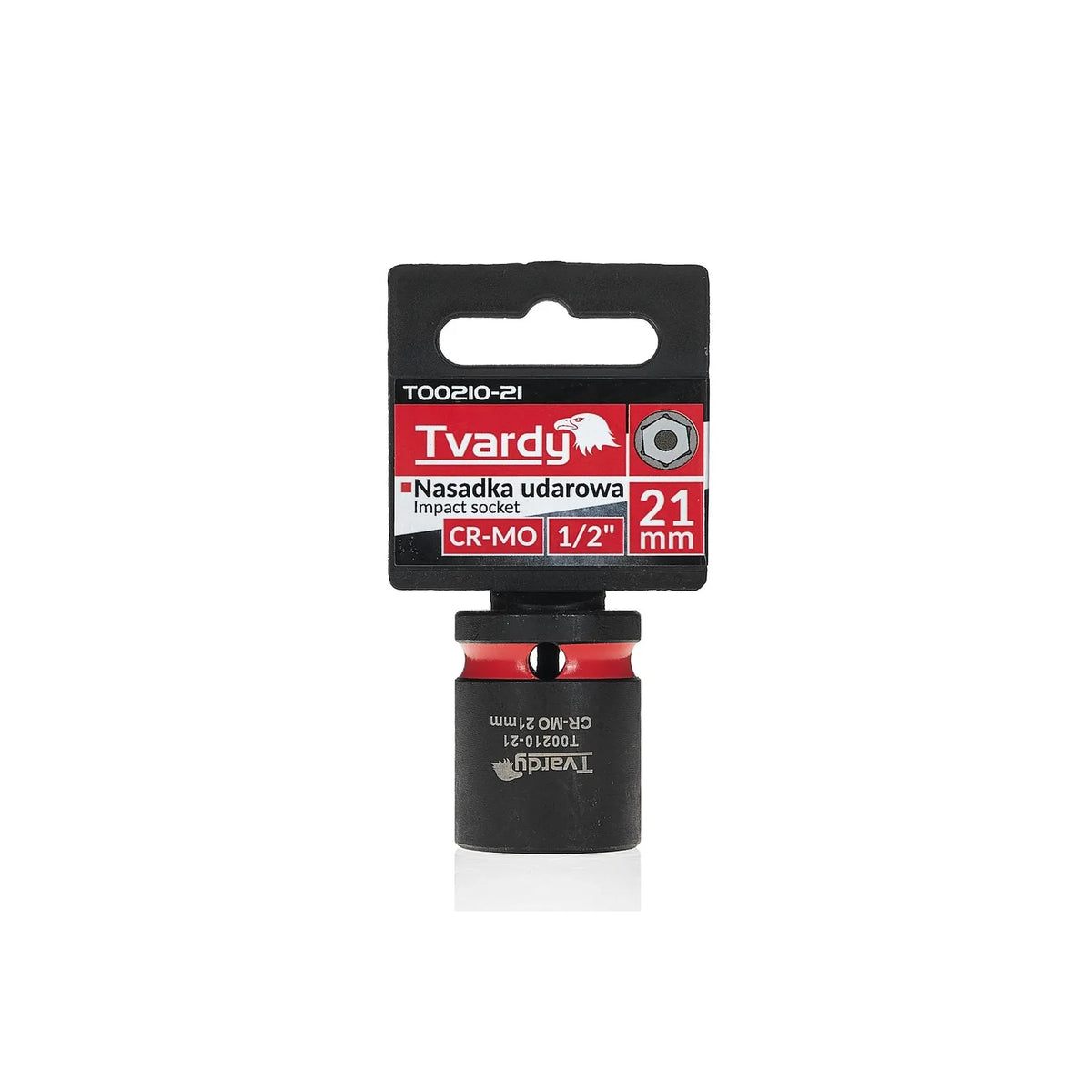 Tvardy Slagmoersleuteldop 1/2" 6-kant 21 mm CR-MO kort