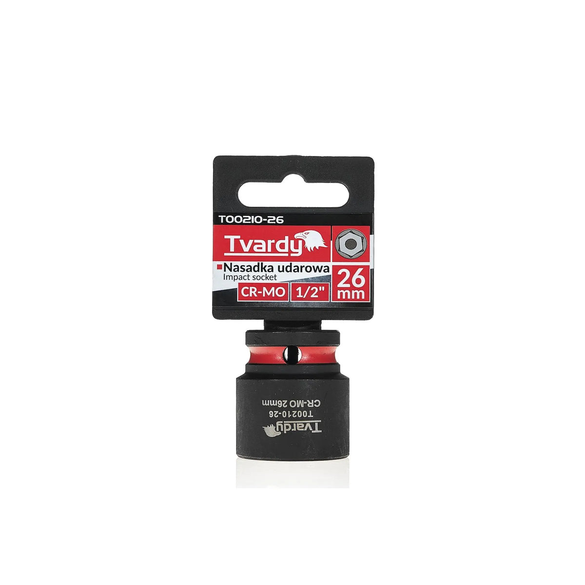 Tvardy Slagmoerdop 1/2" 6-Kant 26 mm CR-MO kort