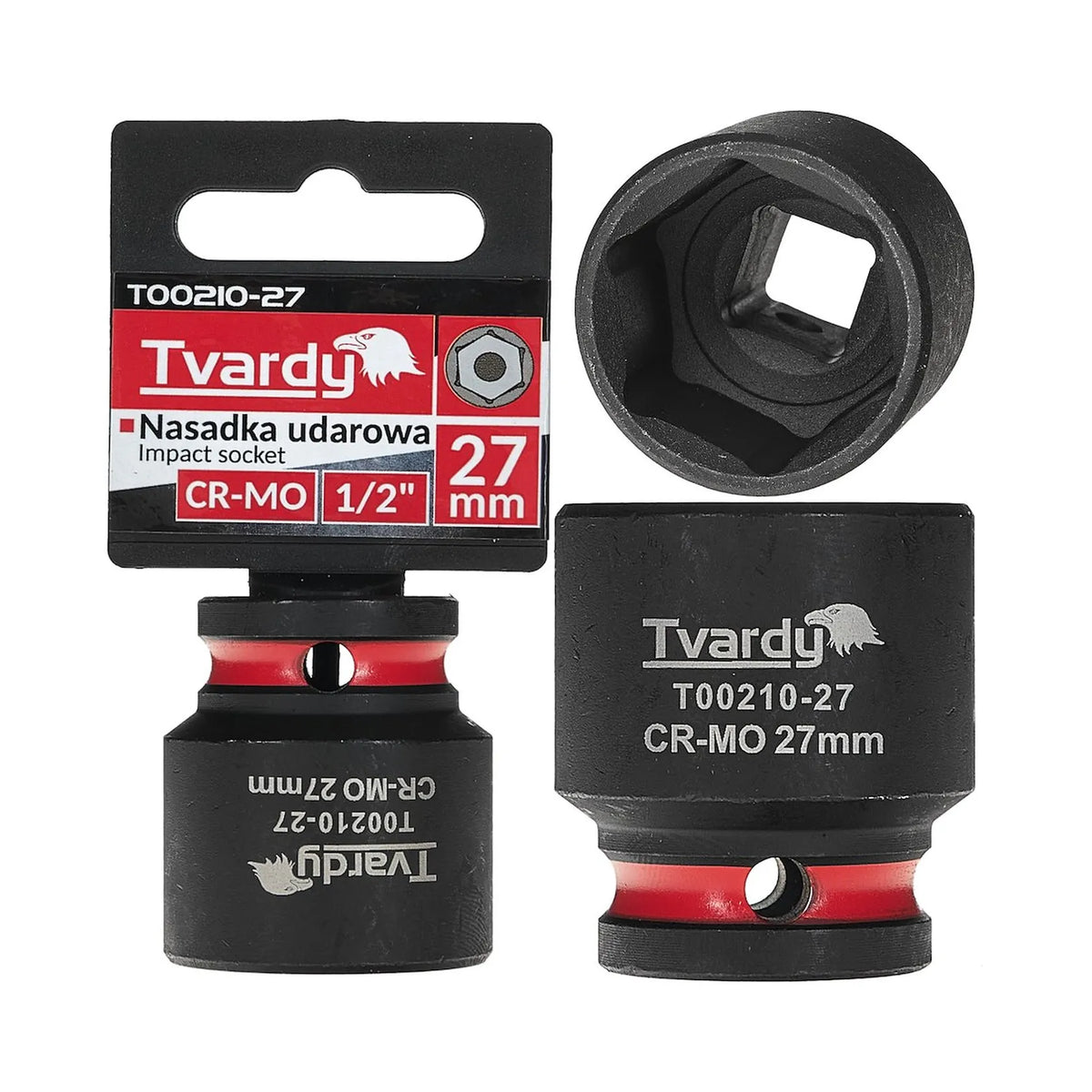 Tvardy Slagmoerdop 1/2" 6-Kant 27 mm CR-MO kort