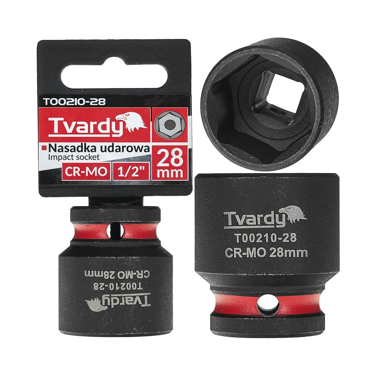 Tvardy Slagmoerdop 1/2" 6-Kant 28 mm CR-MO kort