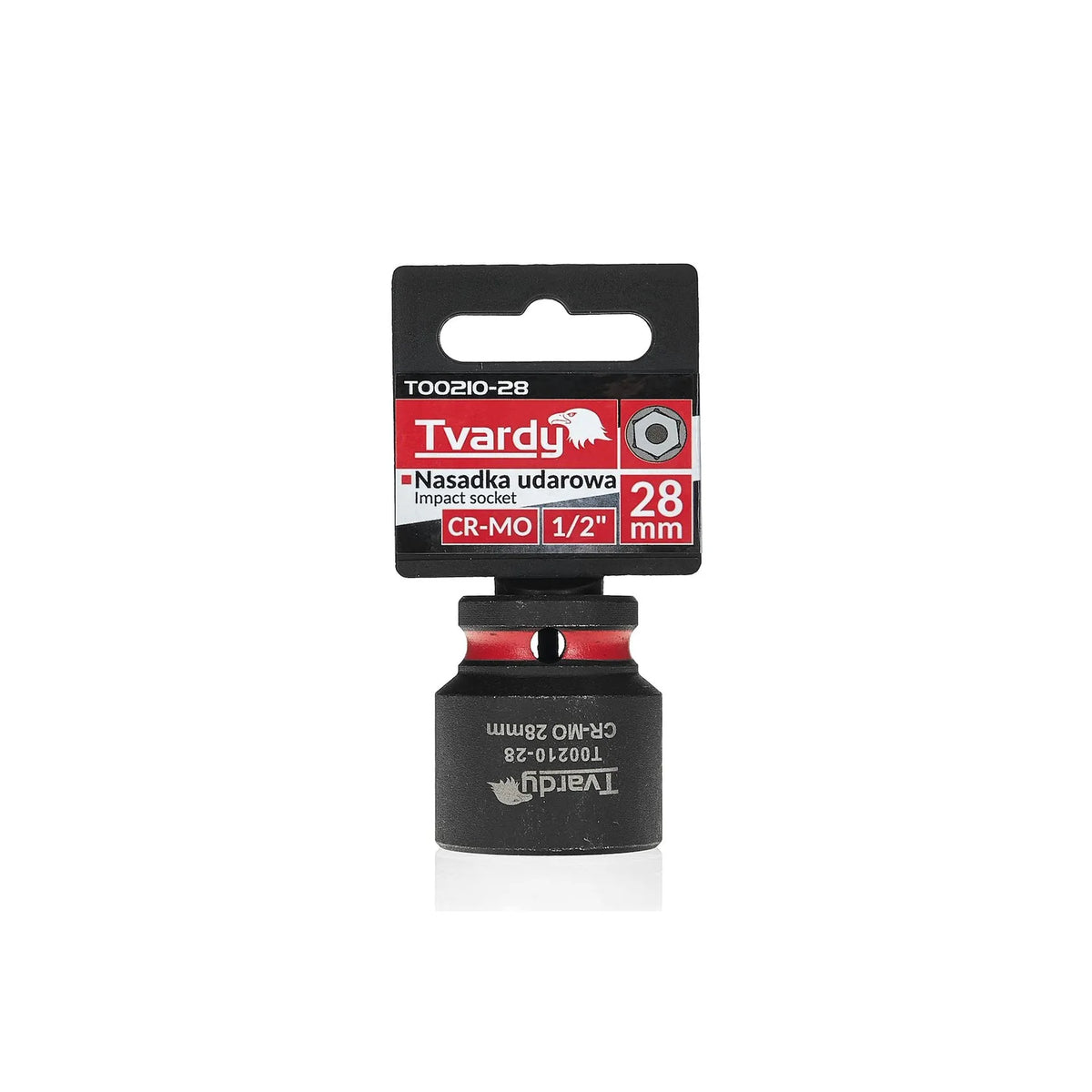 Tvardy Slagmoerdop 1/2" 6-Kant 28 mm CR-MO kort