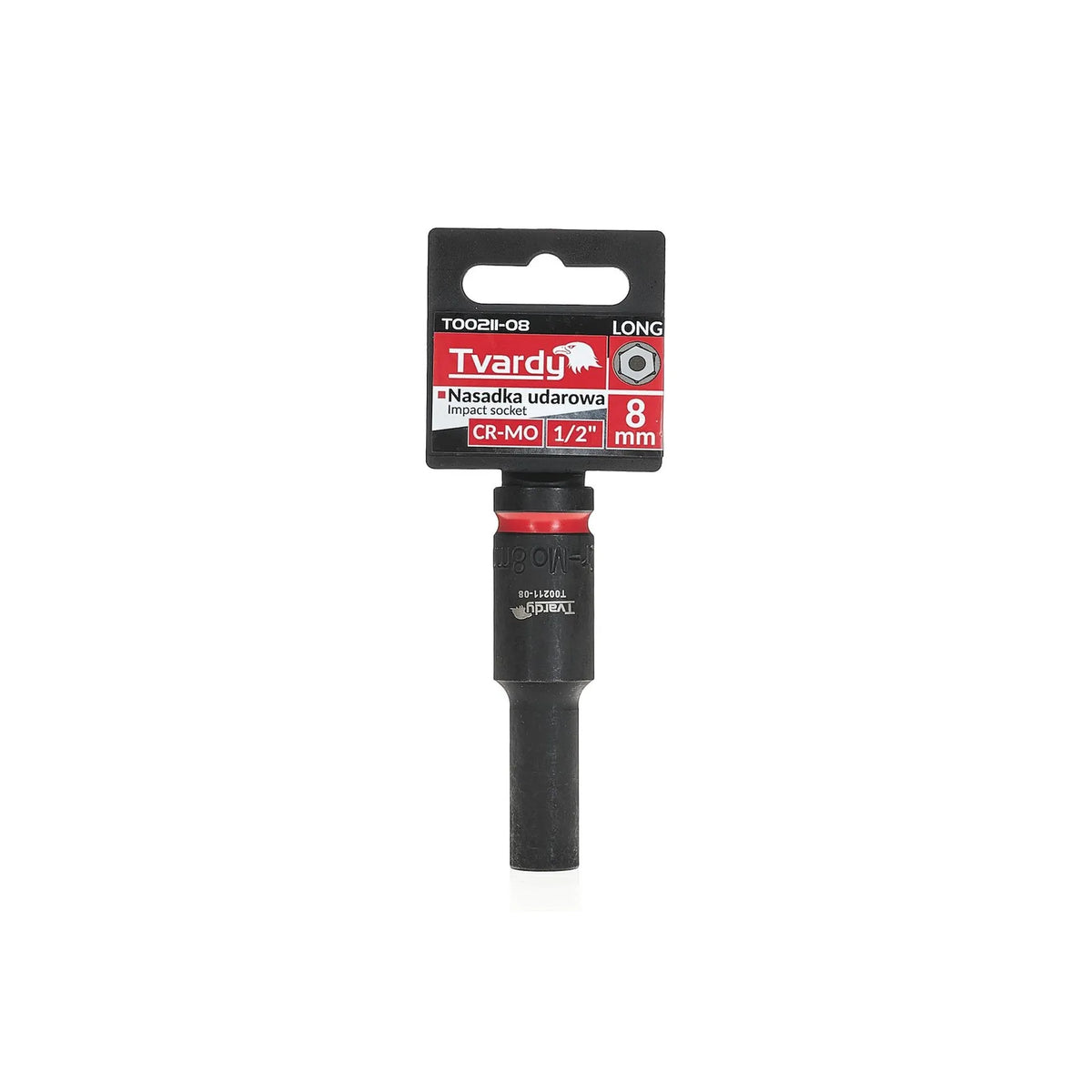 Tvardy Impactdop Lang 1/2" 6PT 8 mm CR-MO
