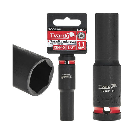 Tvardy Impactdop Lang 1/2" 6PT 11 mm CR-MO